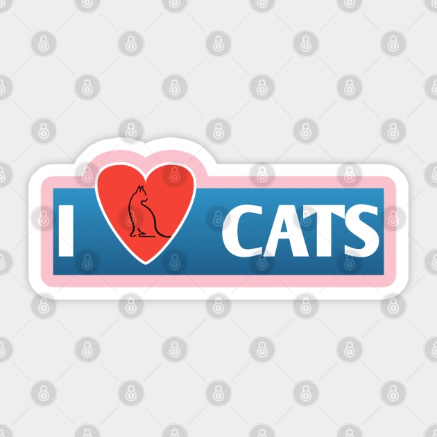 I love cats Sticker by ADD T-Shirt